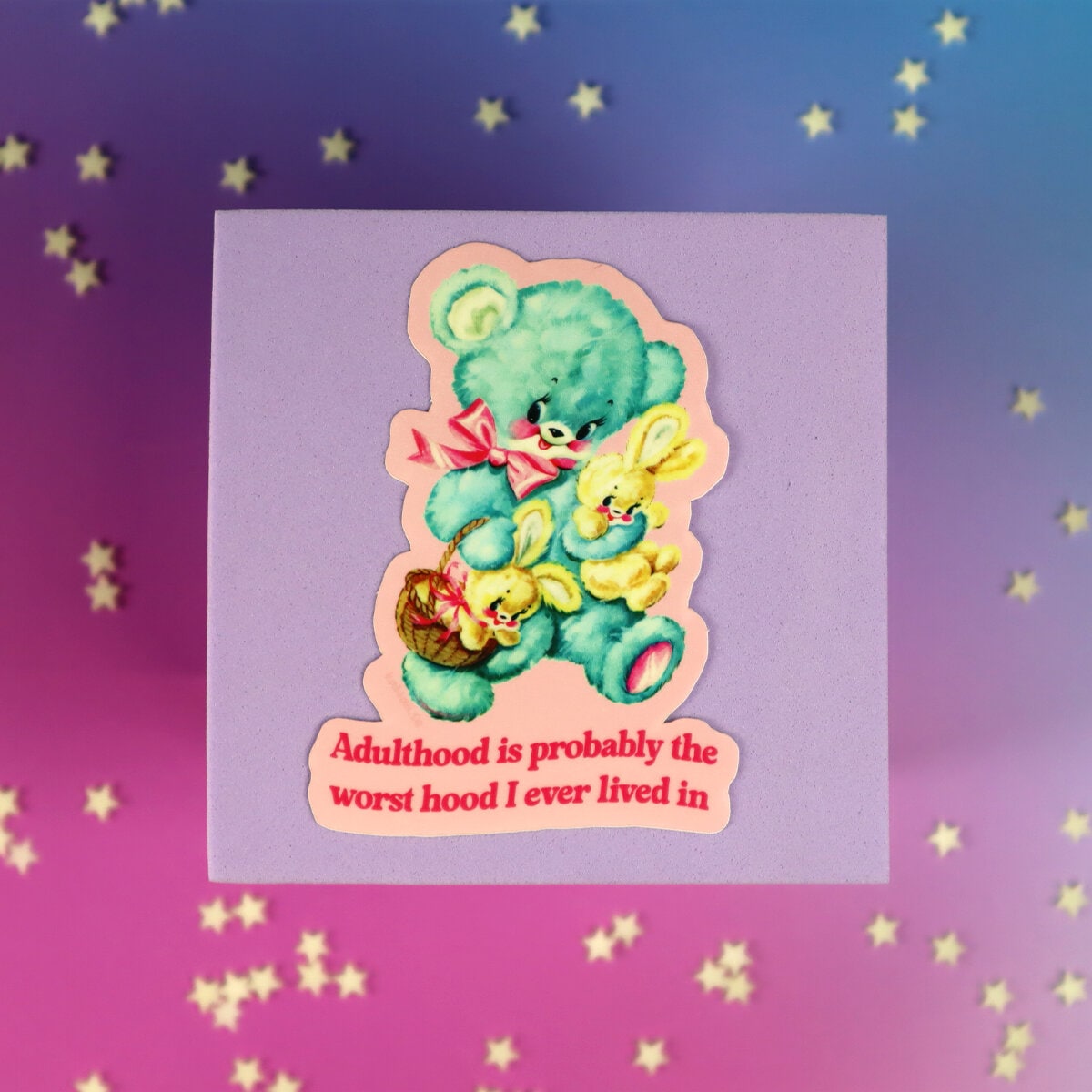 Stor sticker - Adulthood teddy