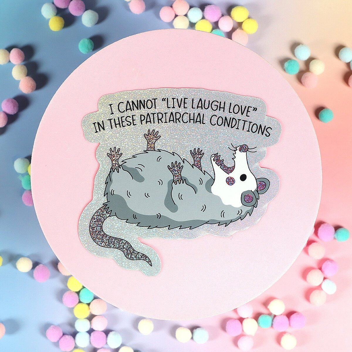Stor sticker - I cannot ´live laugh love´