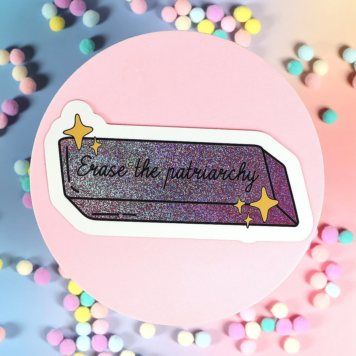 Stor sticker - Erase the patriarchy