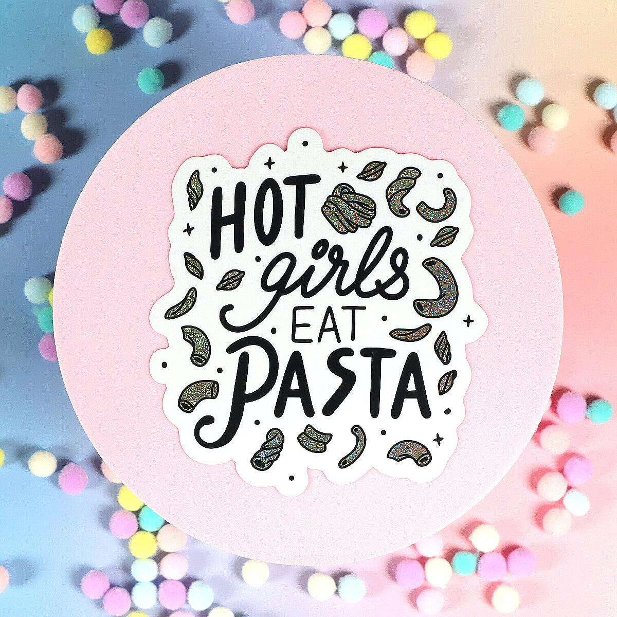 Stor sticker - Hot girls eat pasta