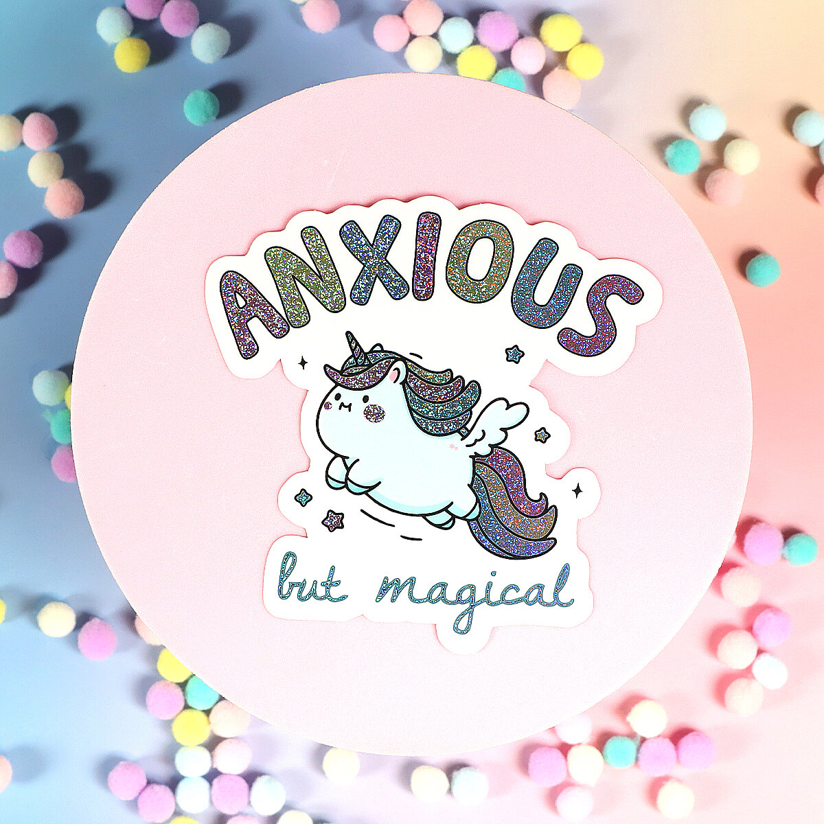Stor sticker - Anxious but magical