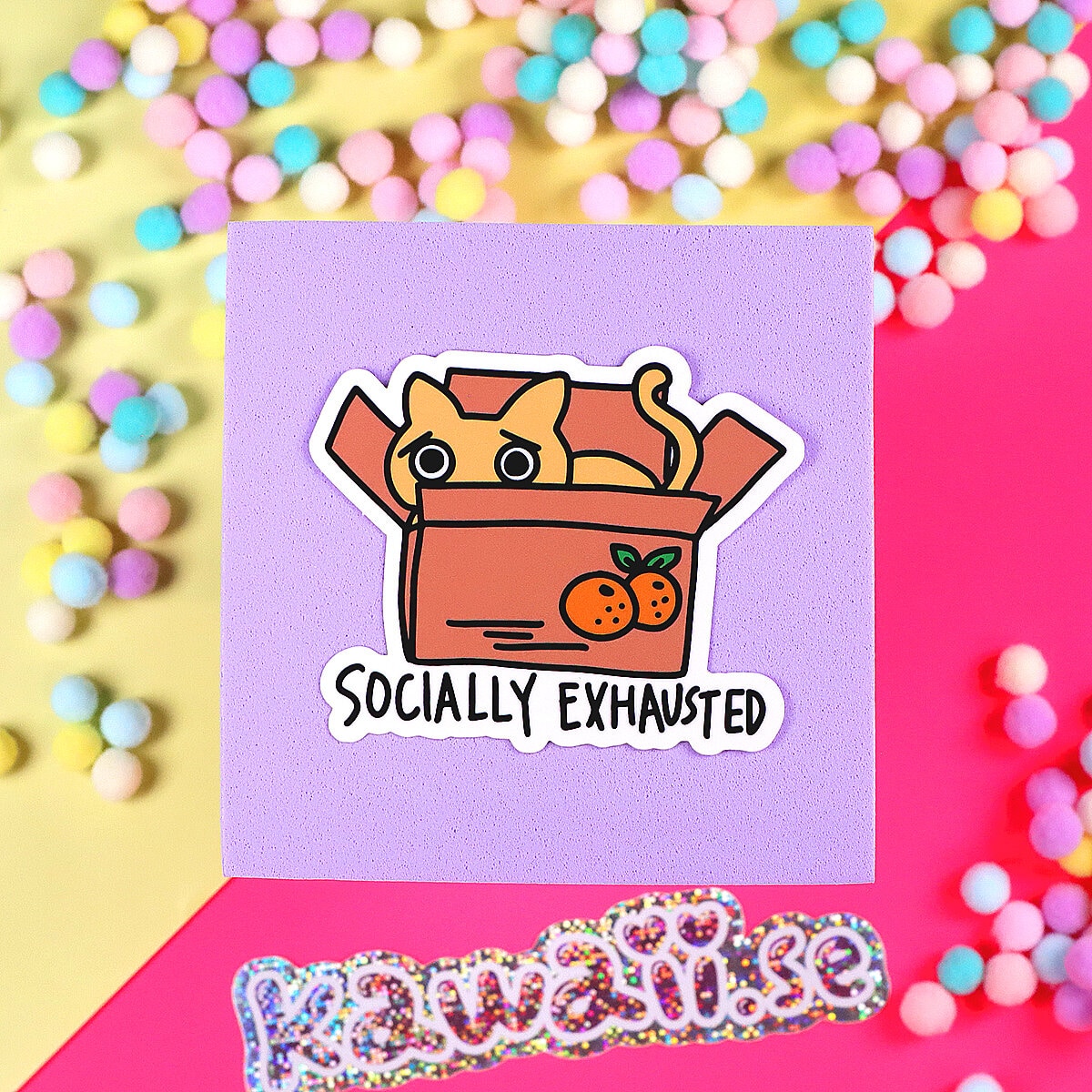 Stor Sticker - Socially exhausted