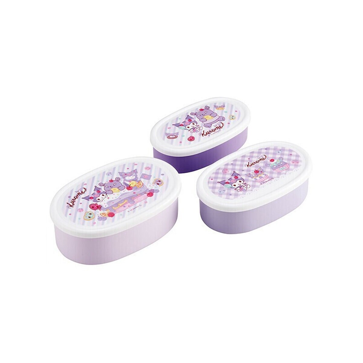 3-pack bentolådor - Kuromi Fancy Snacks Sweets