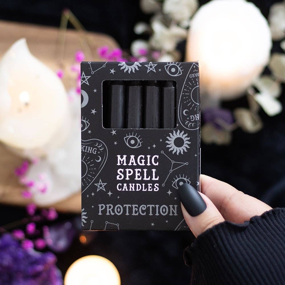 Svarta spell candles - Protection 12-pack