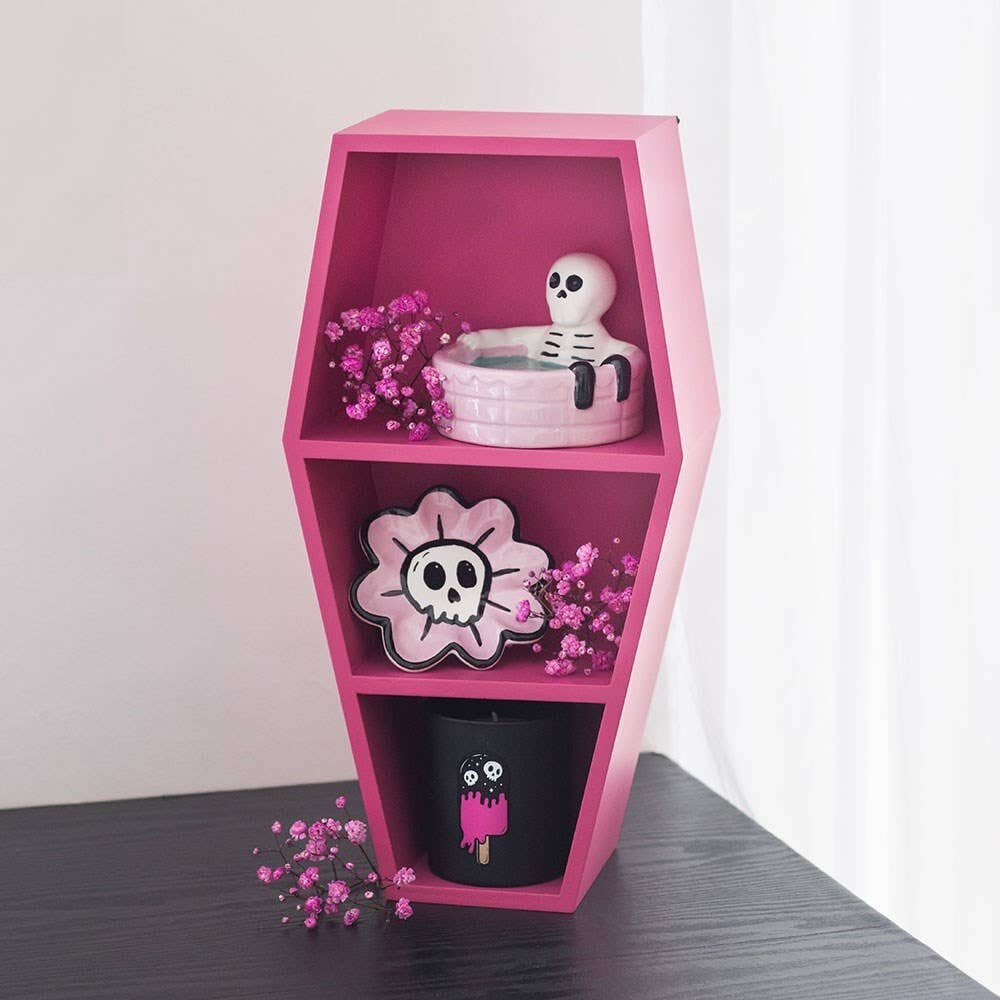 Hot pink kistformad trinket-hylla