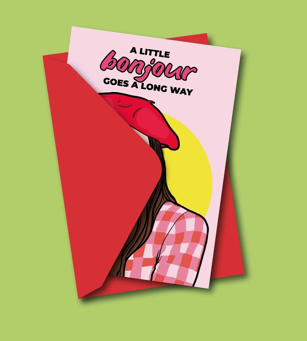 Kort med kuvert - A Little Bonjour