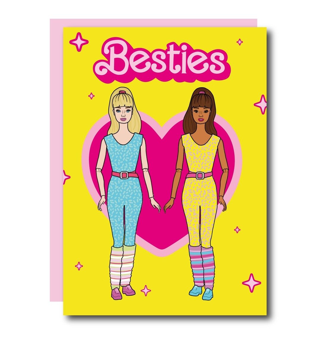 Kort med kuvert - Barbie Besties