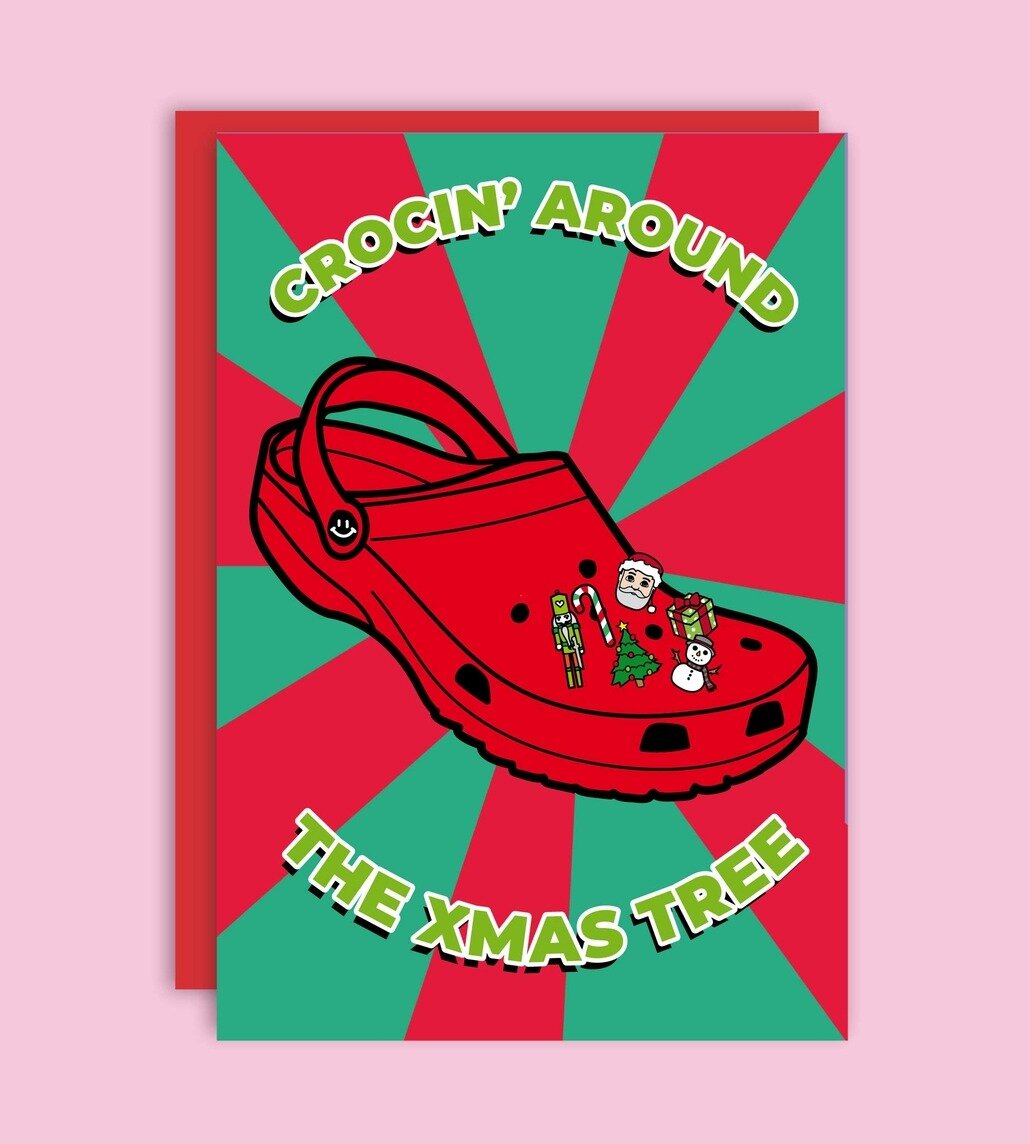 Kort med kuvert - Crocin´ Around the Xmas Tree