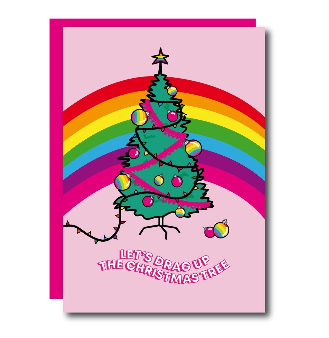 Kort med kuvert - Drag Up the Xmas Tree