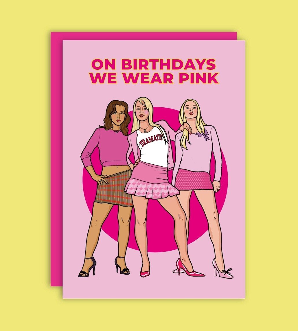 Kort med kuvert - On Birthdays, We Wear Pink
