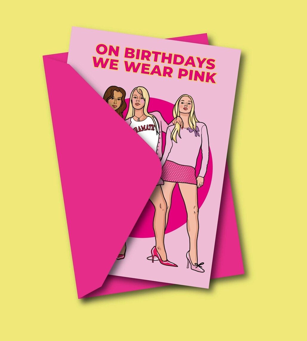 Kort med kuvert - On Birthdays, We Wear Pink