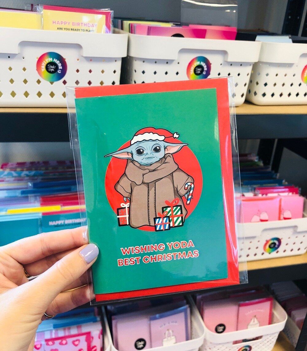 Kort med kuvert - Wishing Yoda Best Xmas