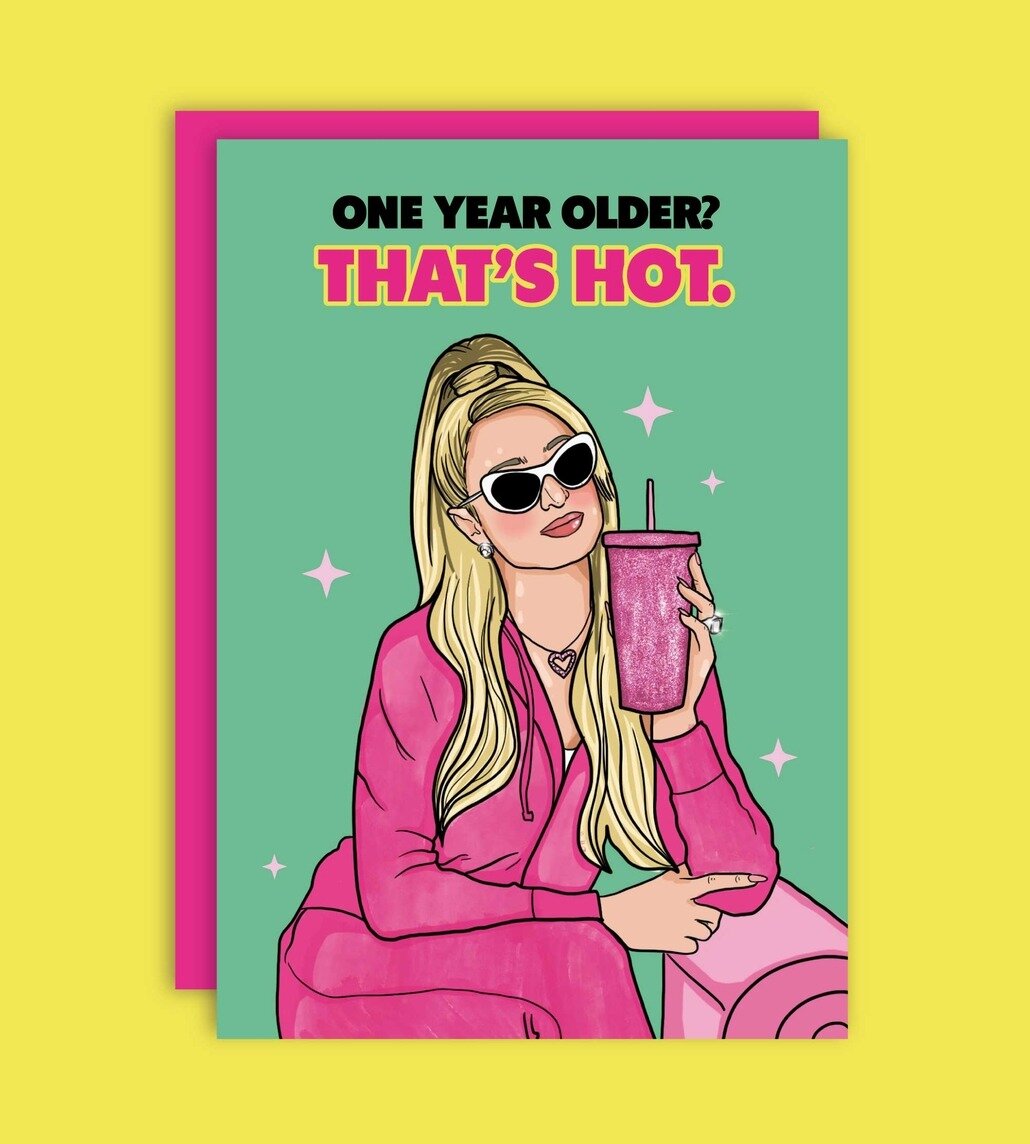 Kort med kuvert - One Year Older, That´s Hot