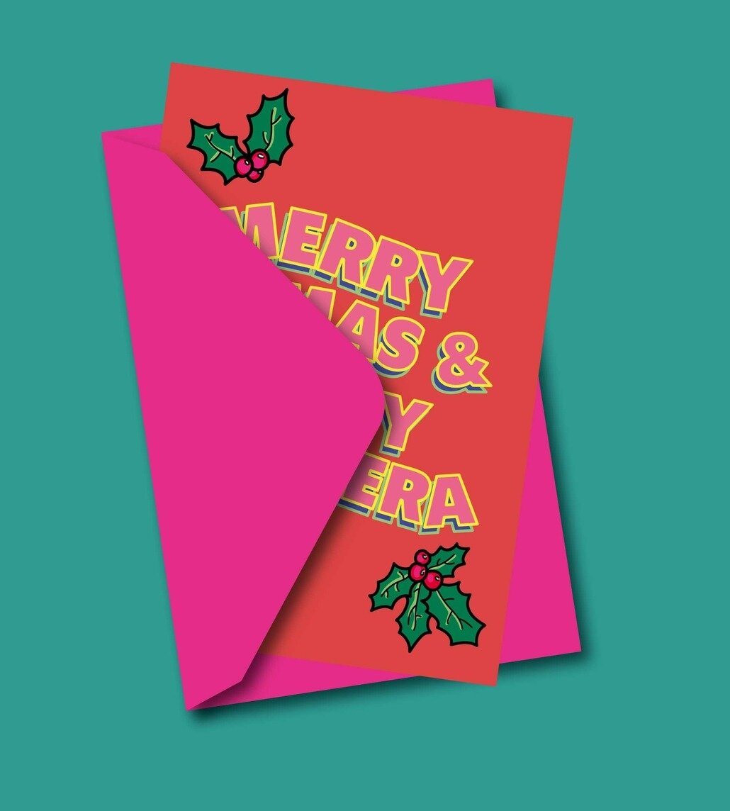 Kort med kuvert - Merry Xmas & Happy New Era