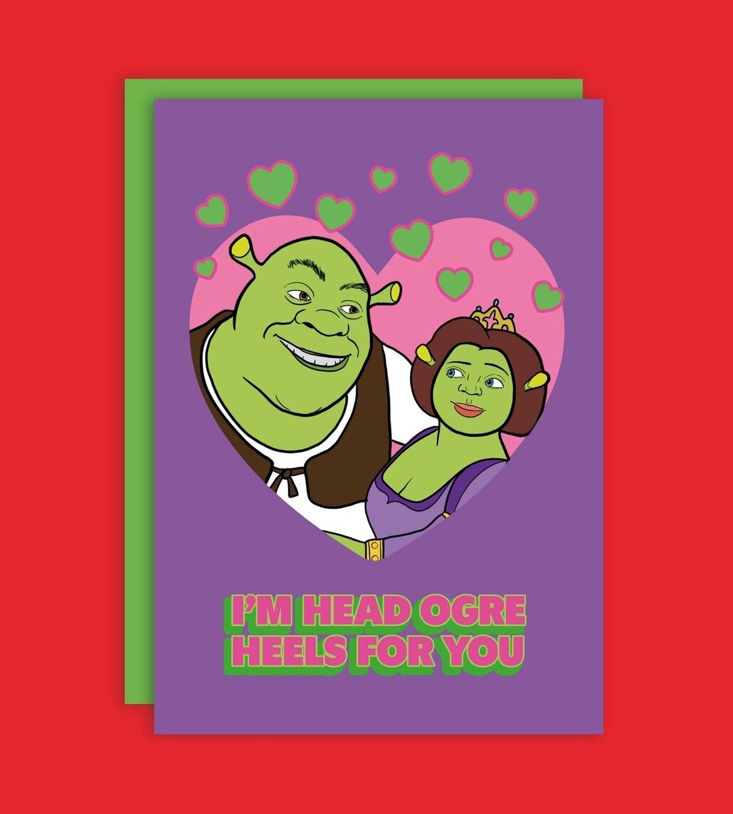 Kort med kuvert - Head Ogre Heels, Shrek