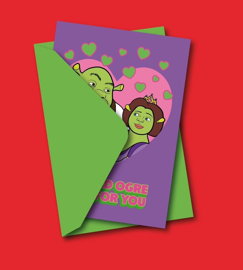 Kort med kuvert - Head Ogre Heels, Shrek