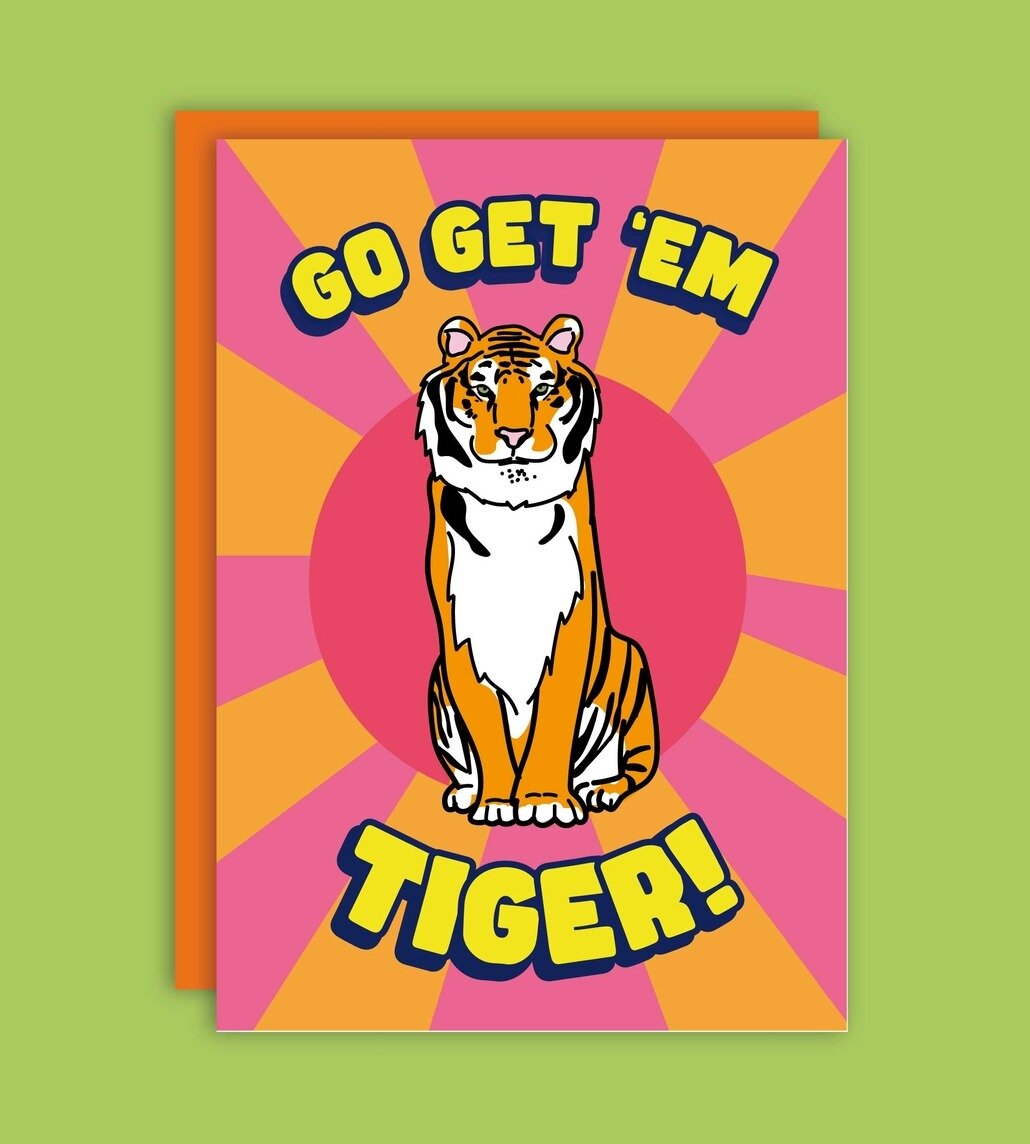 Kort med kuvert - Go Get ´em Tiger!