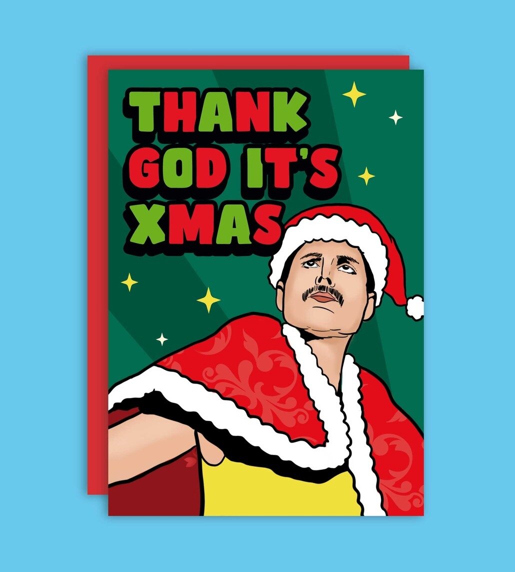 Kort med kuvert - Freddie Mercury, Thank God It´s Xmas