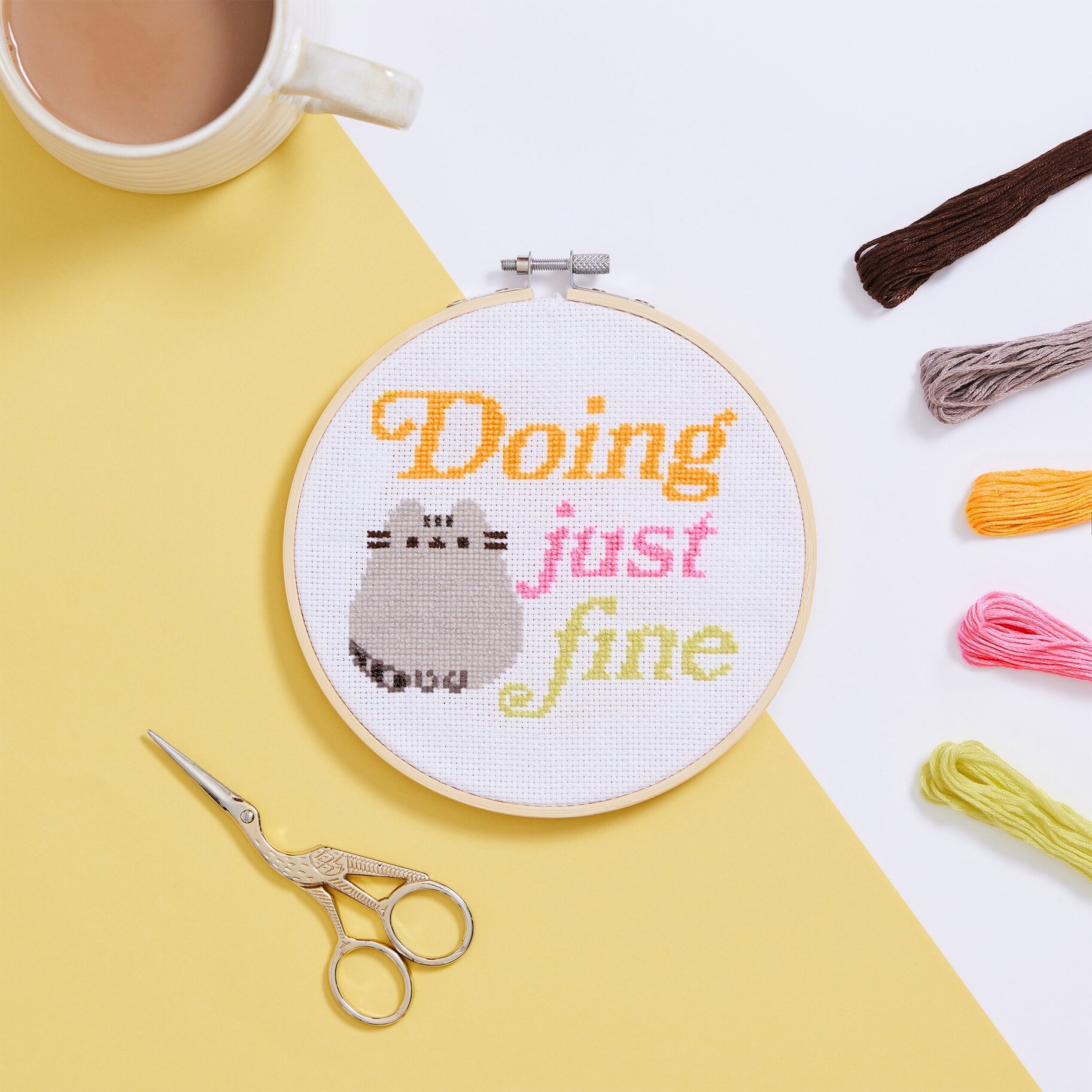 Korsstygn-kit - Pusheen, Doing Just Fine