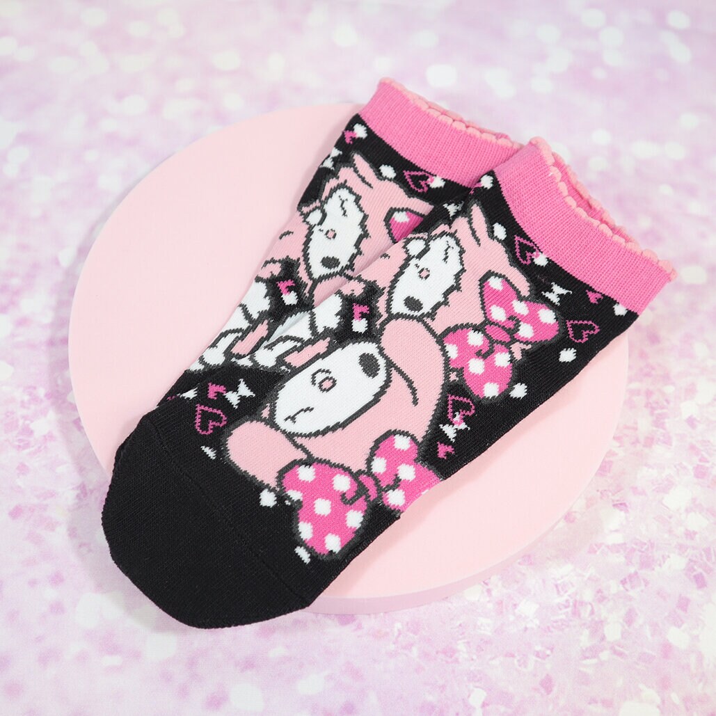 Svart-rosa My Melody-strumpor, wink