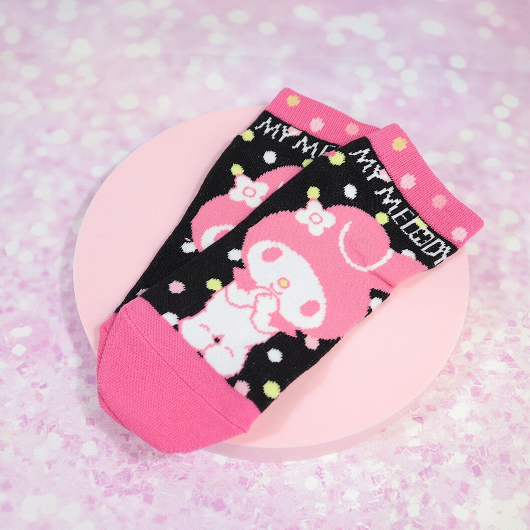 Svart-rosa prickiga My Melody-strumpor