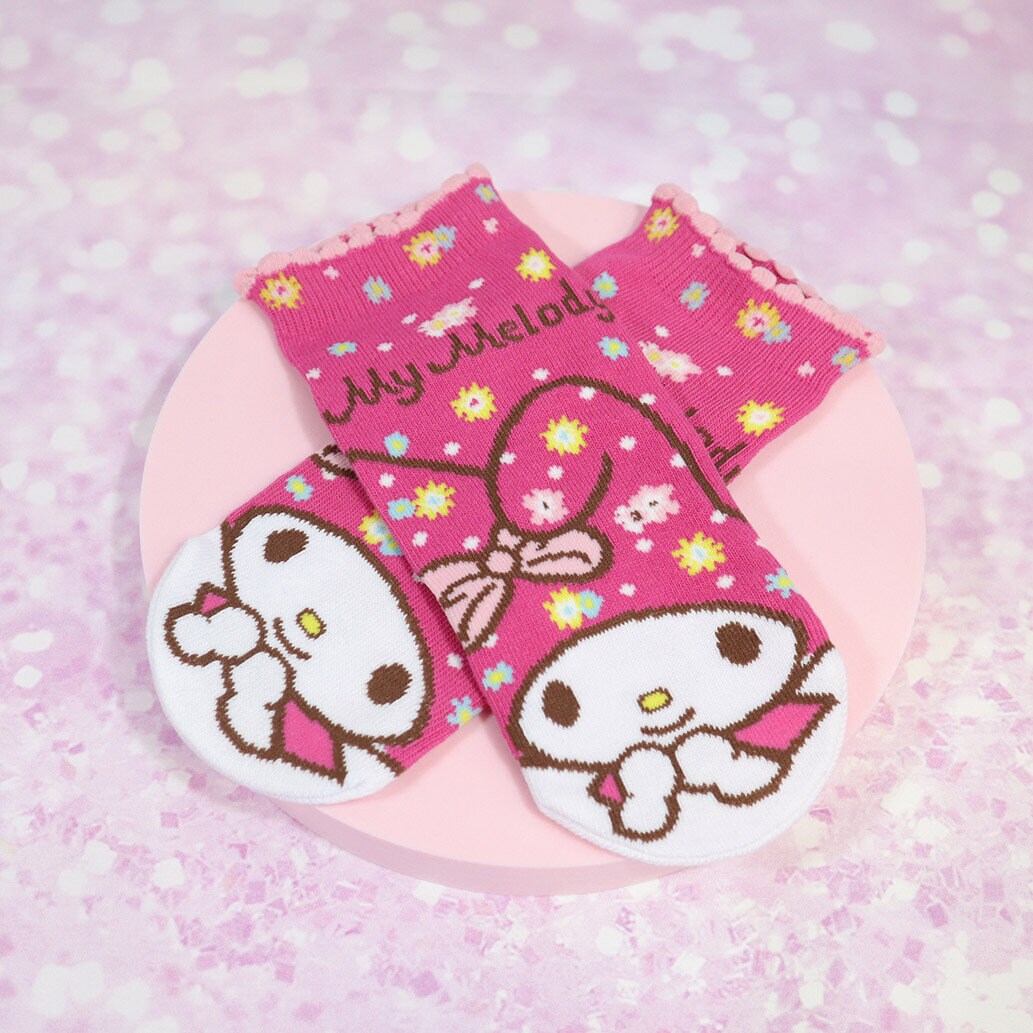 Rosa blommiga My Melody-strumpor