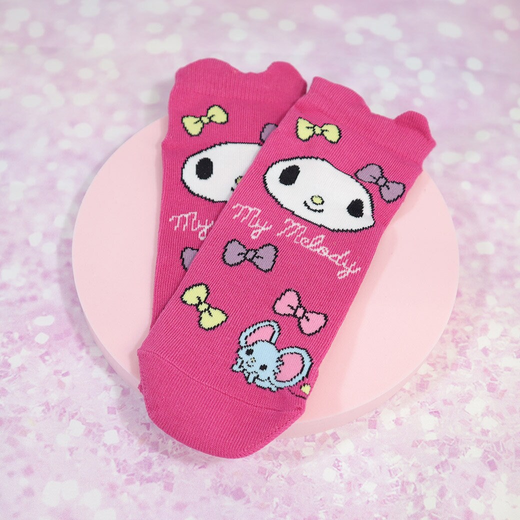 Cerise My Melody-strumpor med rosetter