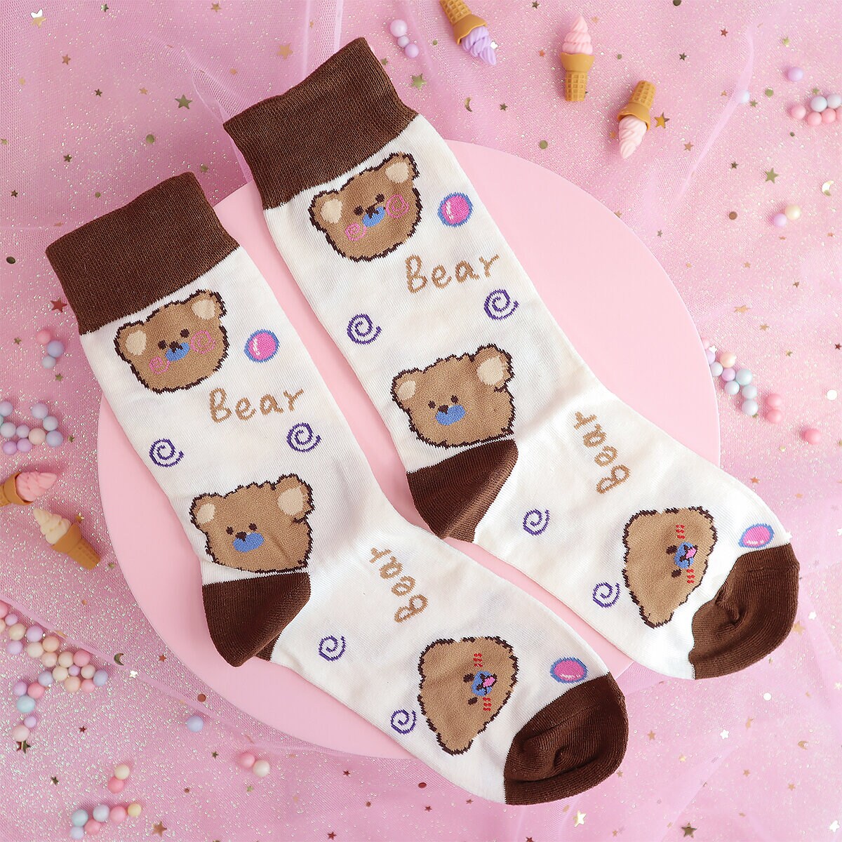 Strumpor - Bear, Bubbles & Swirls