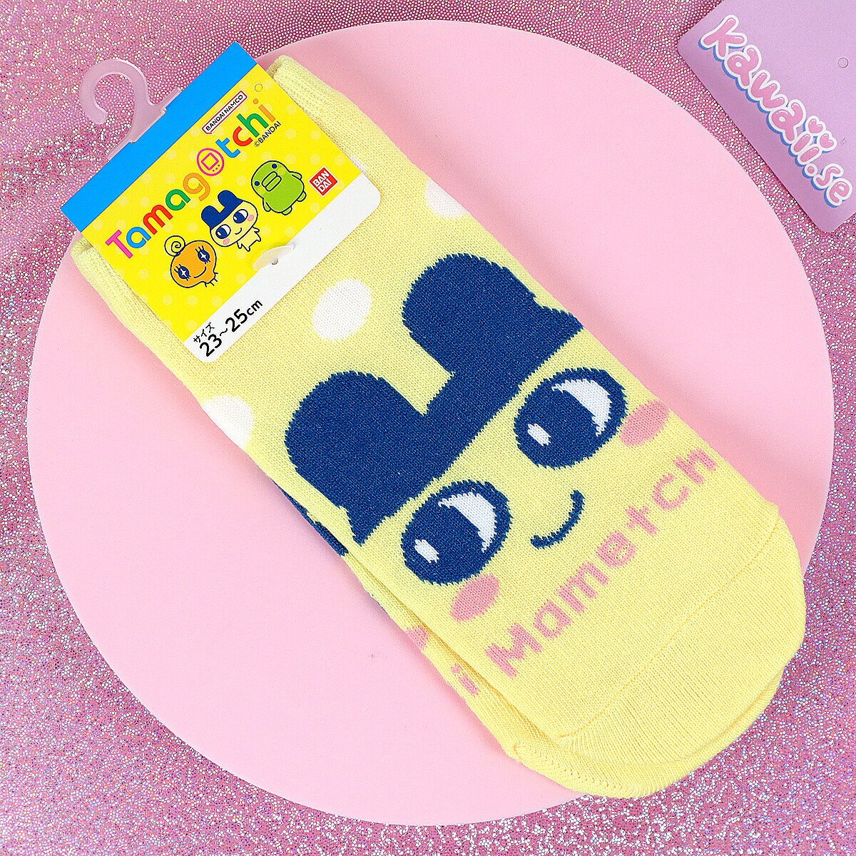 Gula Tamagotchi-strumpor med Mametchi