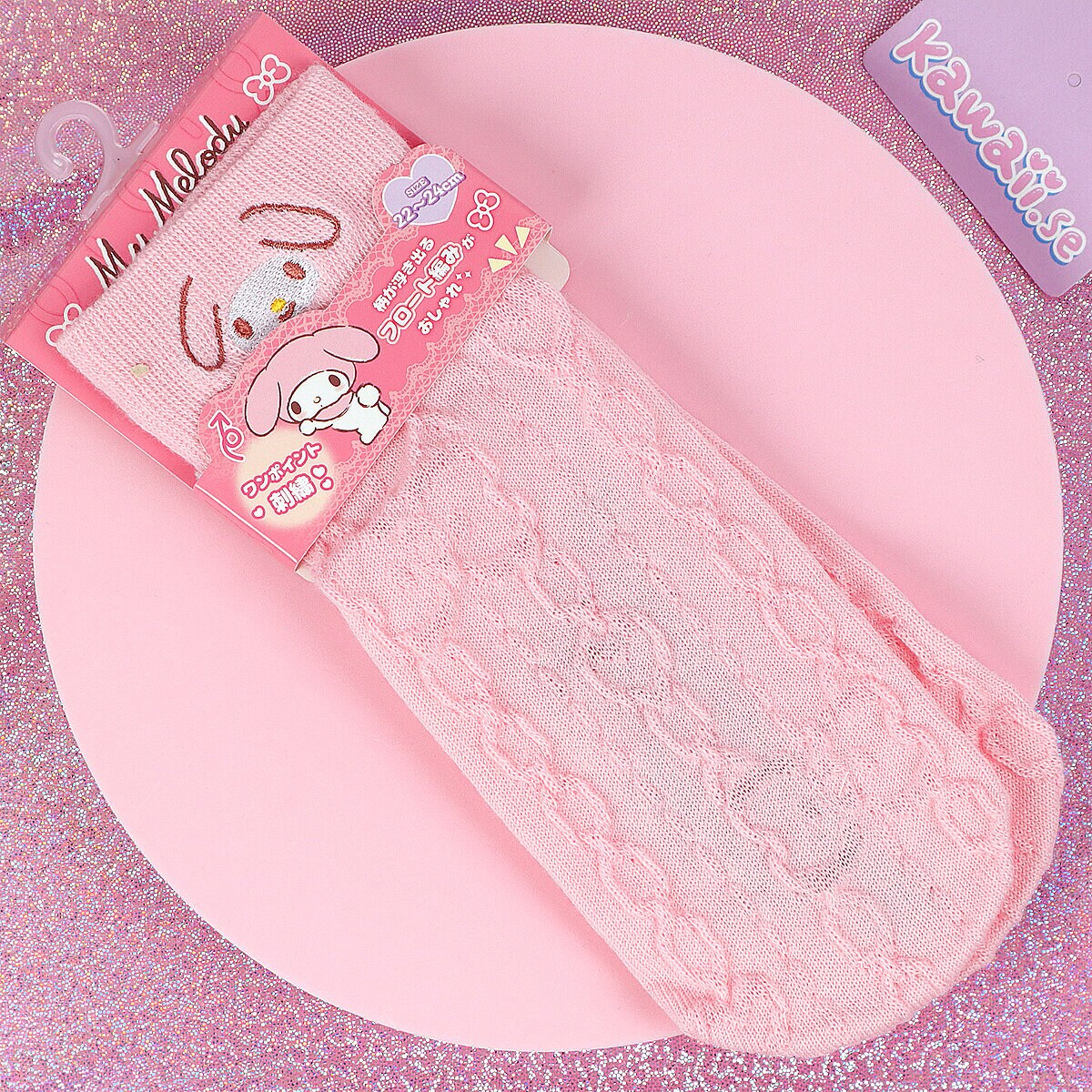 Rosa My Melody-strumpor med mönster