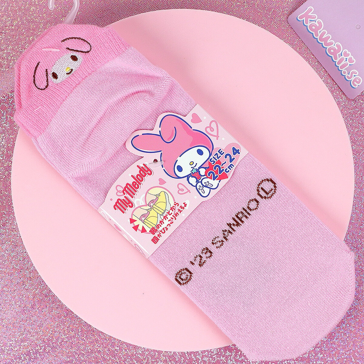 Rosa strumpor med My Melody-häl