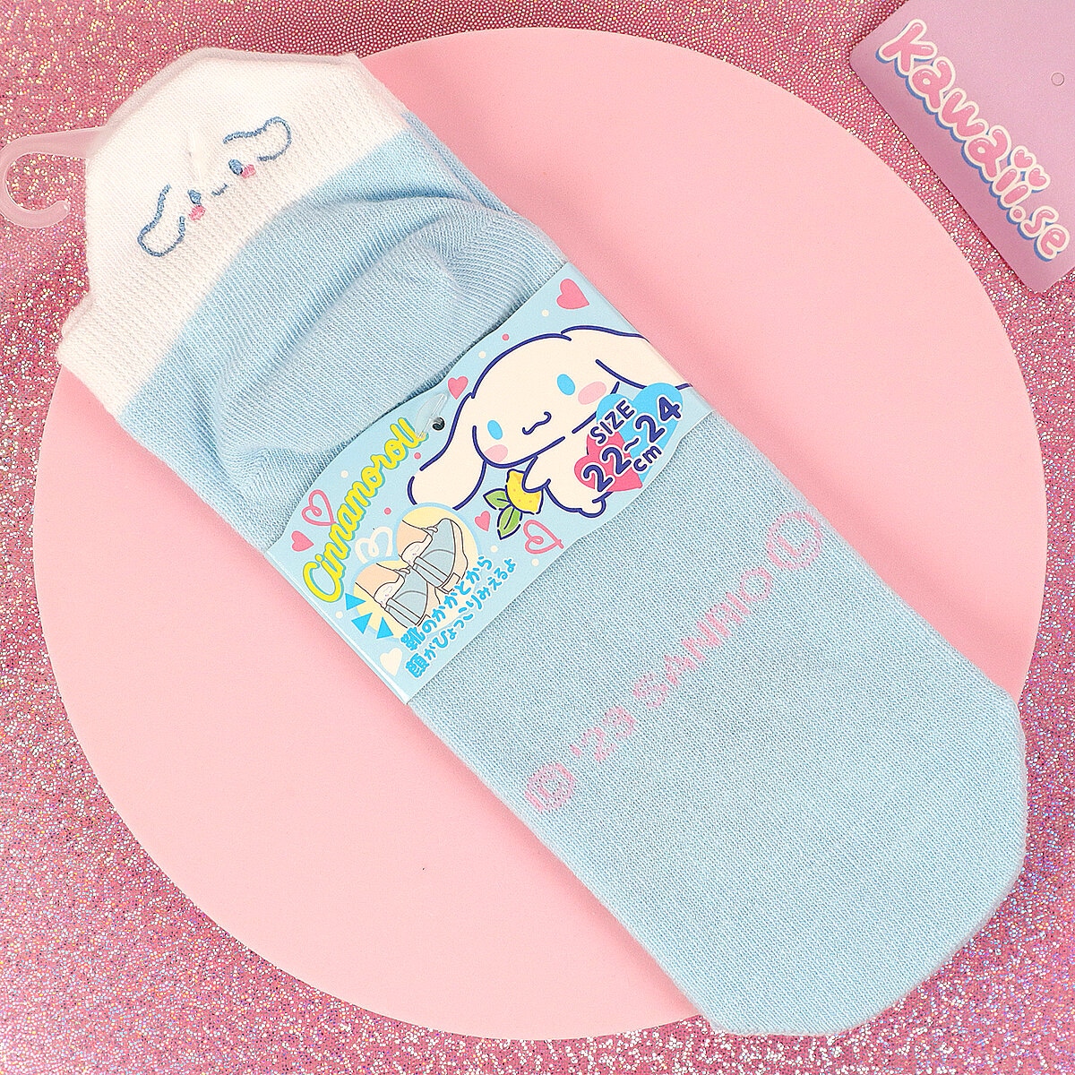 Blå strumpor med Cinnamoroll-häl