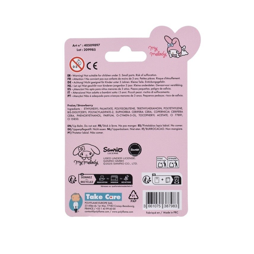 My Melody strawberry lip balm