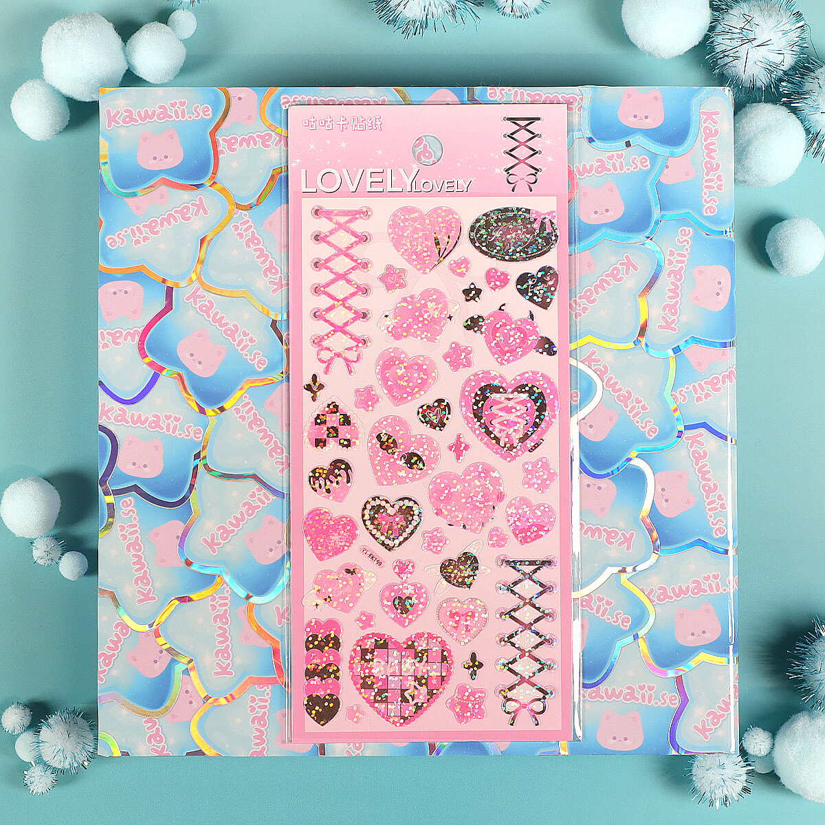 Stickersark - Lovely Black Baby Hearts (YT-EK169)