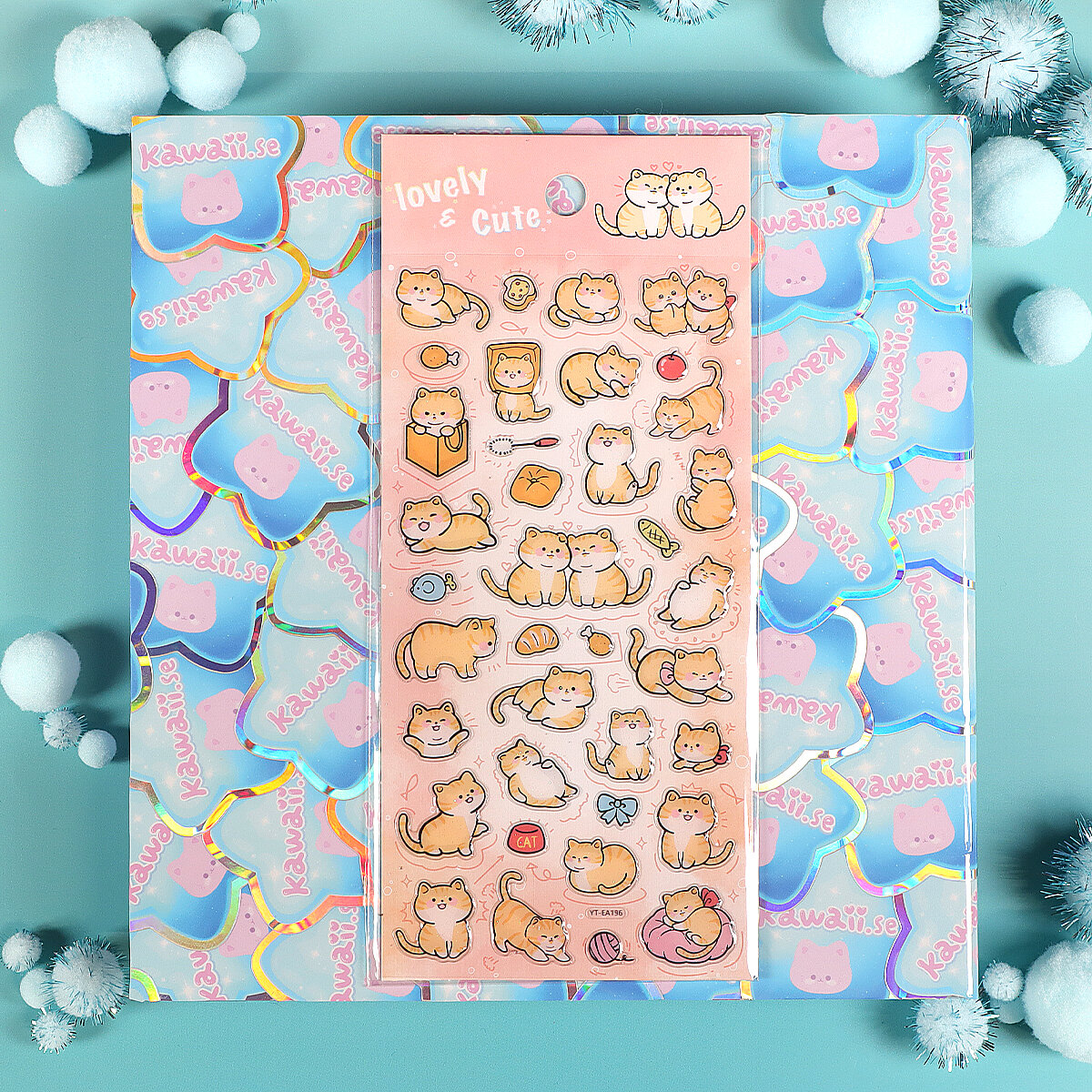 Stickersark - Glitter Orange Cats (YT-EA196)