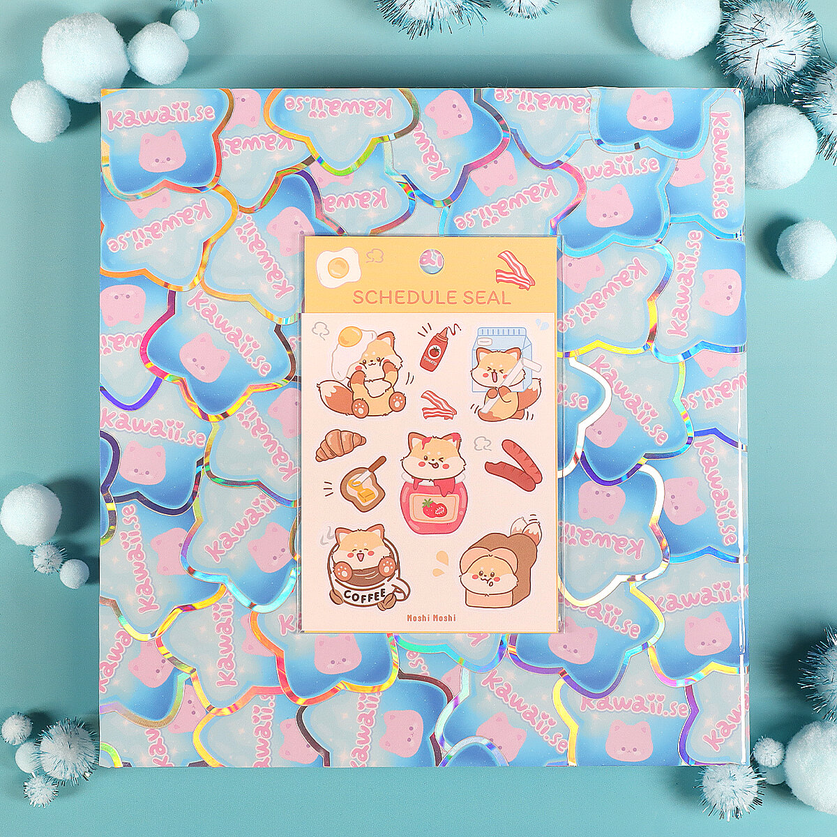 Litet stickersark - Breakfast Fox