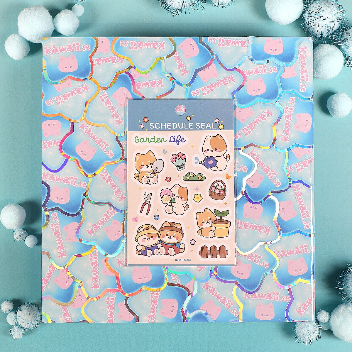 Litet stickersark - Garden Life Cats