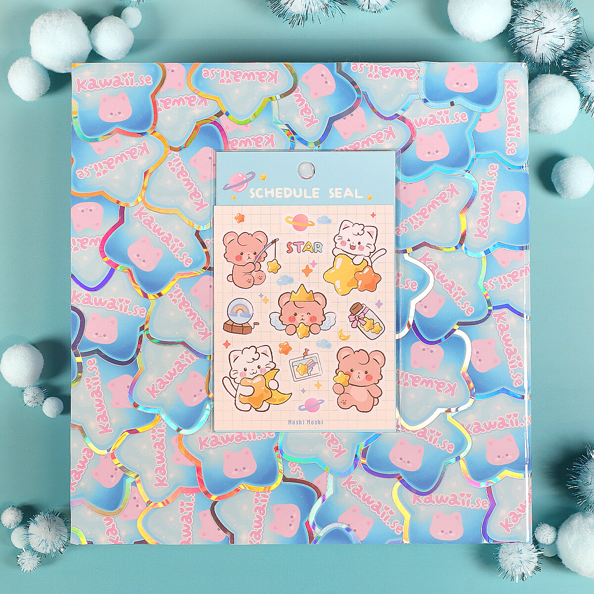 Litet stickersark - Star Bears & Cats