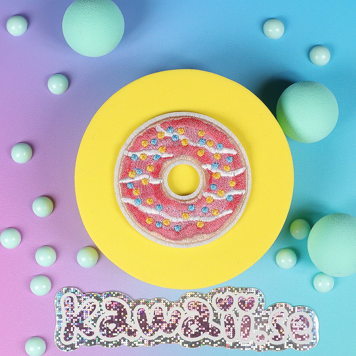 Tygmärke - Rosa donut 