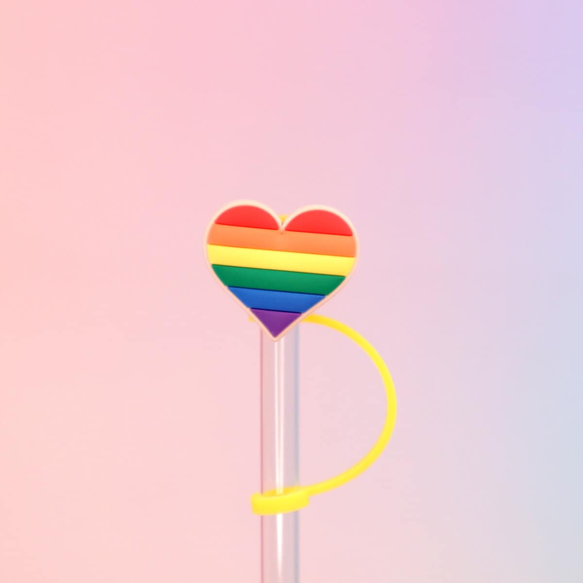 Straw topper - Rainbow heart