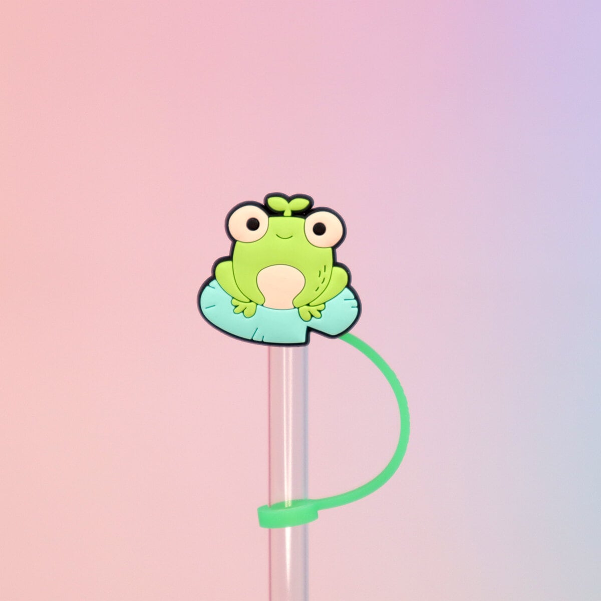 Straw topper - Frog on lilypad