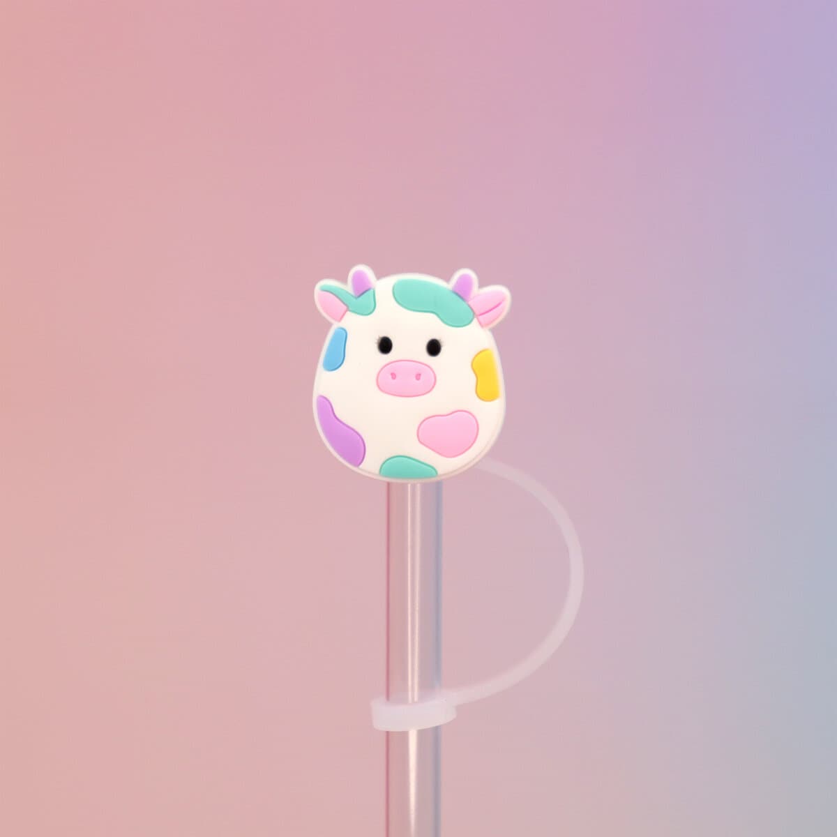 Straw topper - Squishmallows, pastel cow