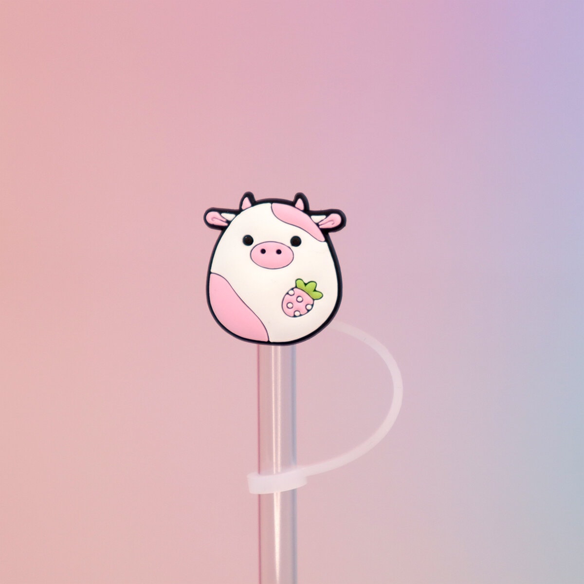 Straw topper - Squishmallows, Reshma strawberry cow