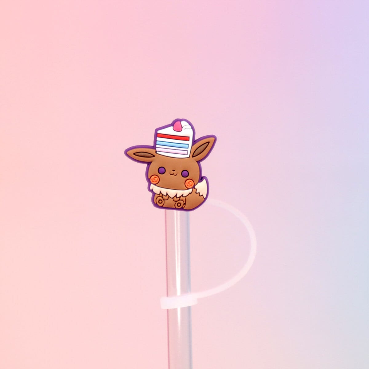 Straw topper - Eevee with cake