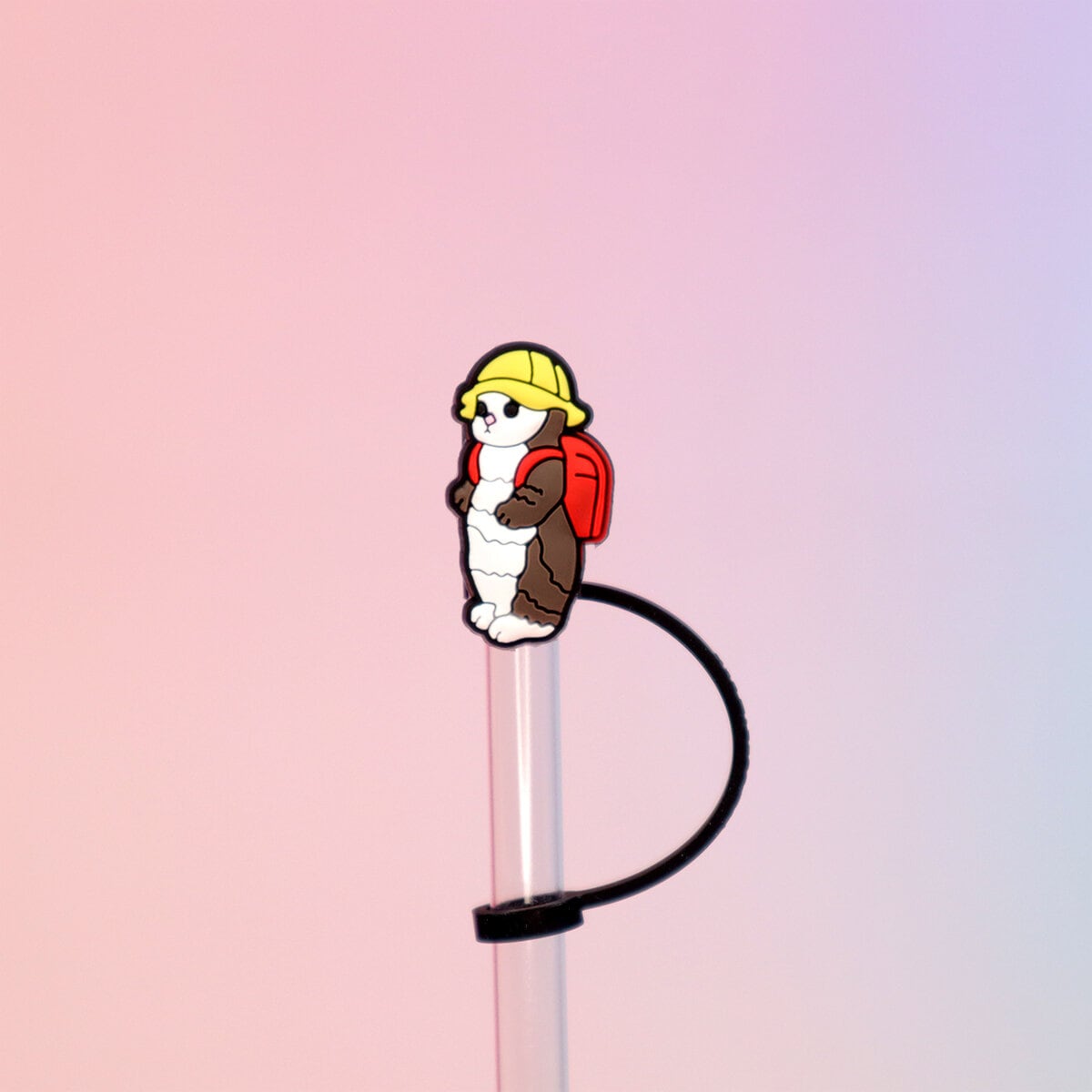 Straw topper - Katt med hatt