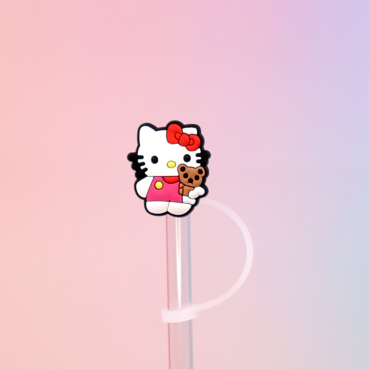 Straw topper - Hello Kitty med nalle