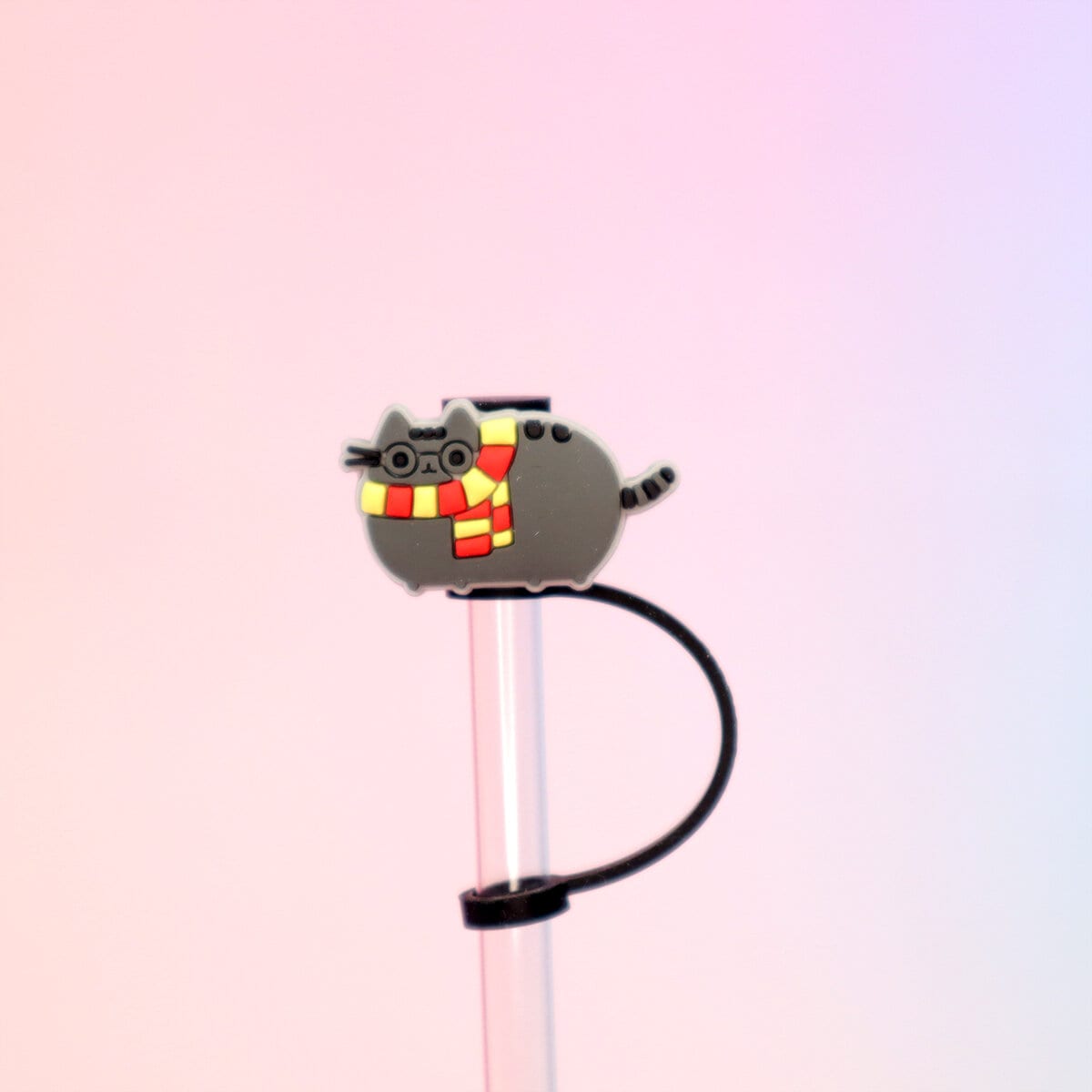Straw topper - Pusheen utklädd till Harry Potter