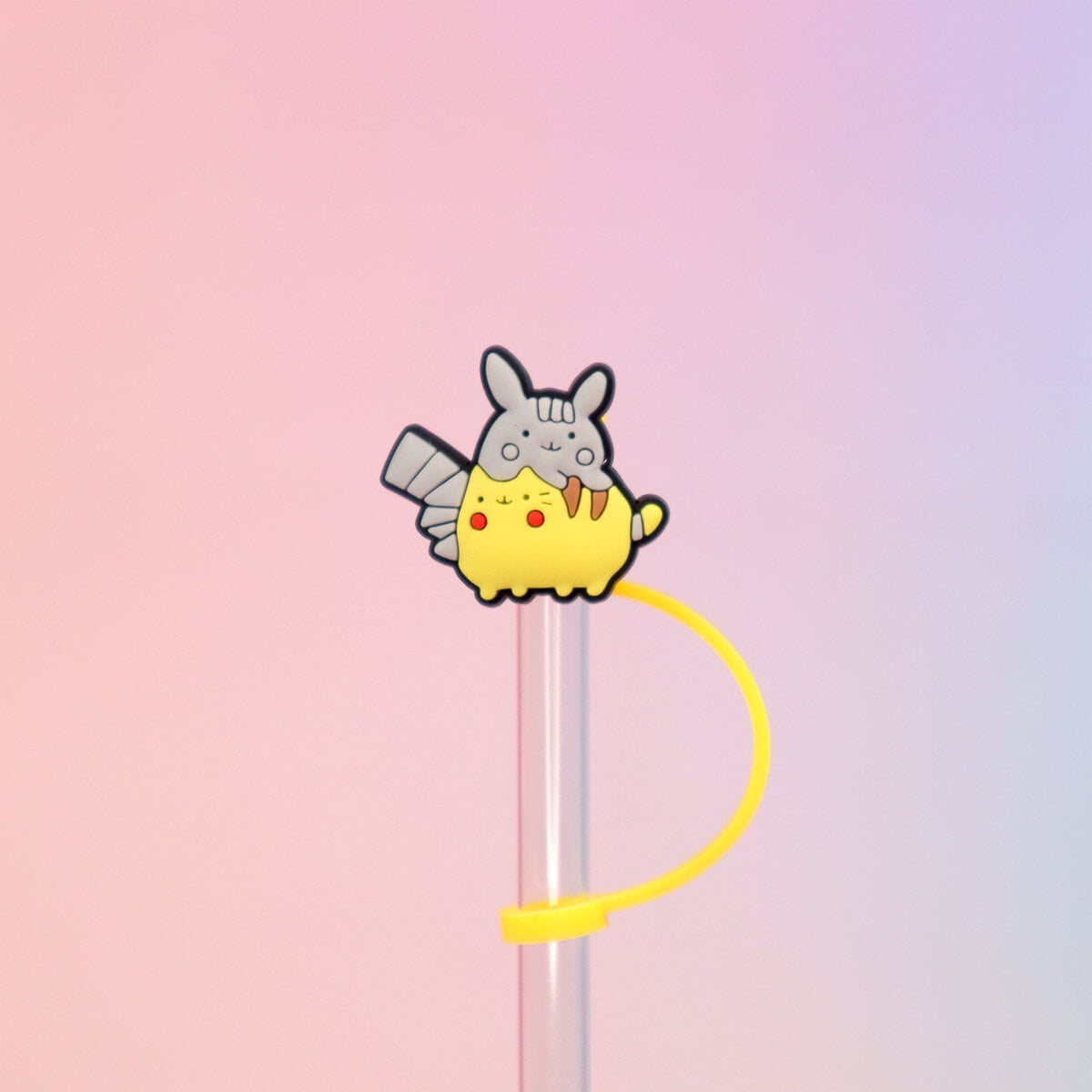 Straw topper - Pusheen & Pikachu cosplay