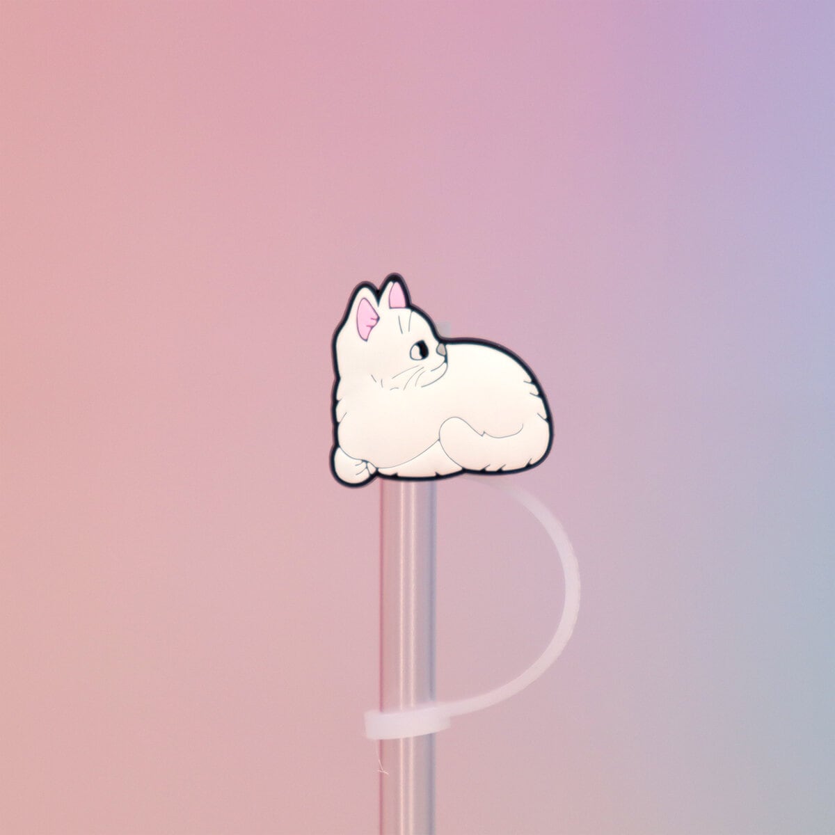 Straw topper - Vit katt