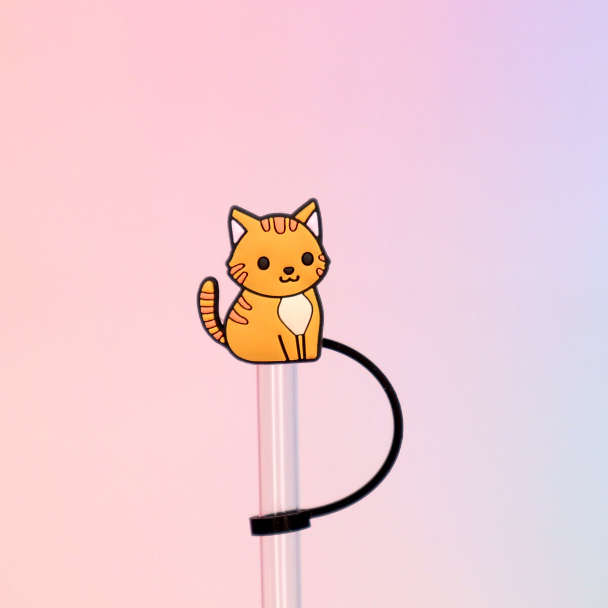 Straw topper - Orange katt